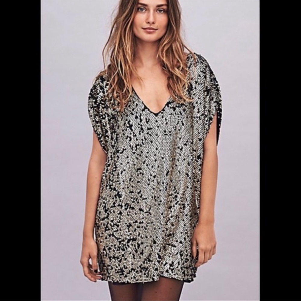 Free people sequin t-shirt dress